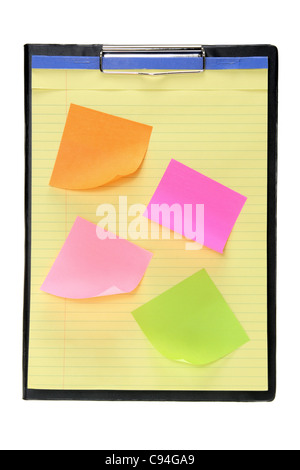 Clipboard with Adhesive Note Papers Stock Photo