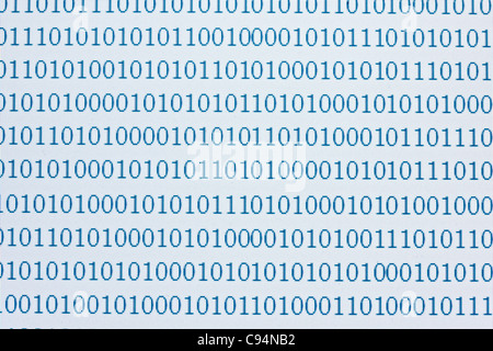 binary numbers on a computer screen Stock Photo