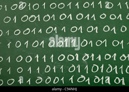 binary numbers on a computer screen Stock Photo