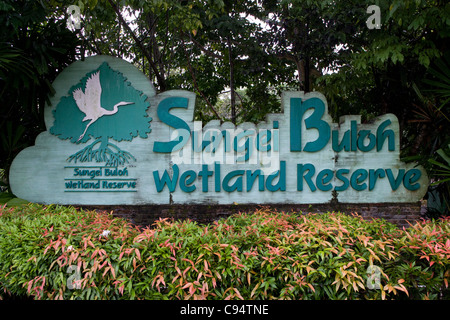 Sungei Buloh Wetland Reserve / park entrance Stock Photo