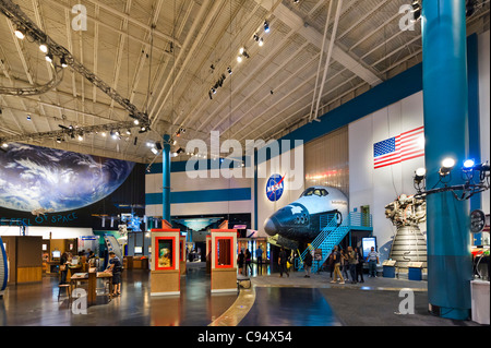 The main floor of the Houston Space Center museum, Houston, Texas, USA Stock Photo