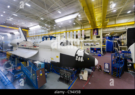 Astronaut training area for the Space Shuttle in the Space Vehicle Mockup Facility, Johnson Space Center, Houston, Texas, USA Stock Photo