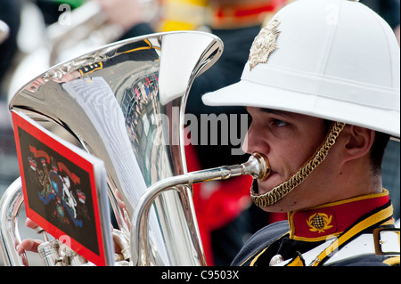 The Lord Mayor's Show (Alderman David Wootton) passes St Paul's Cathedral and the Occupy London protest, The City of London. Stock Photo