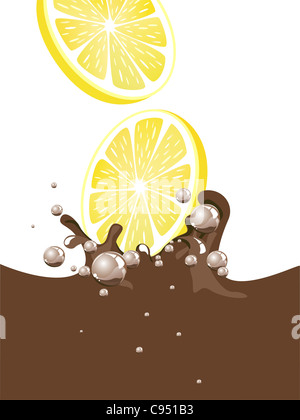 Lemon chocolate splash Stock Photo