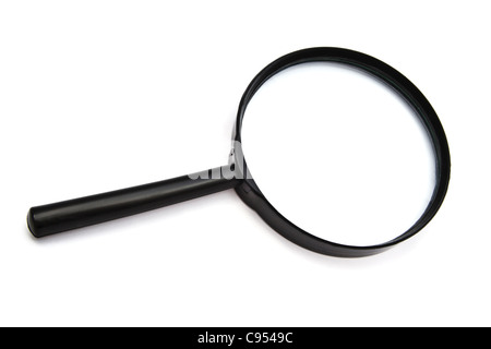 Magnifying glass on white background Stock Photo