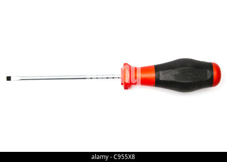 Red screwdriver isolated on white background Stock Photo