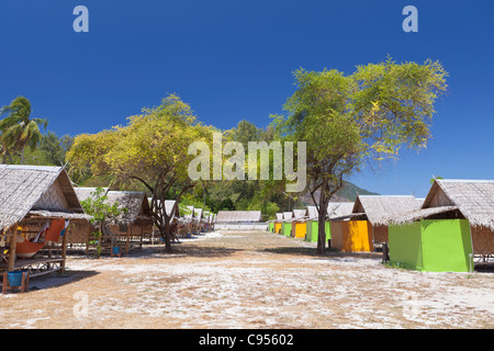 Bungalow resort on the beach of Ko Lipe island, Thailand Stock Photo