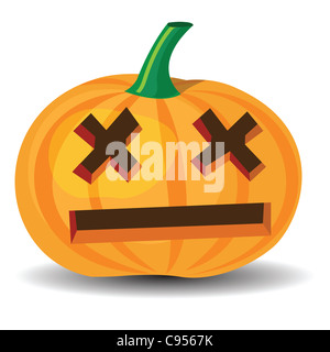 halloween pumpkin with evil grinning, vector format. Stock Photo