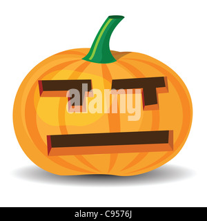 halloween pumpkin with angry expression, vector format. Stock Photo