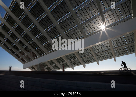 Large solar panel.Barcelona Forum Stock Photo