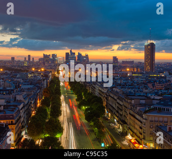 Panorama of Paris at sunset Stock Photo