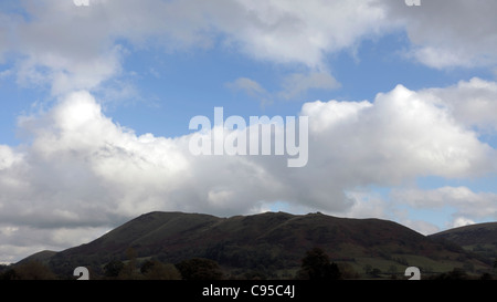 Situated in th  Shropshire Hills and rising to 1,506 feet ASL is Caer Caradoc,viewed here from Shrewsbury Road,Church Stretton. Stock Photo