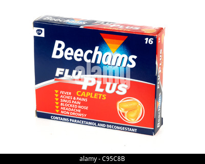 Beecham Flu Plus Caplets Stock Photo