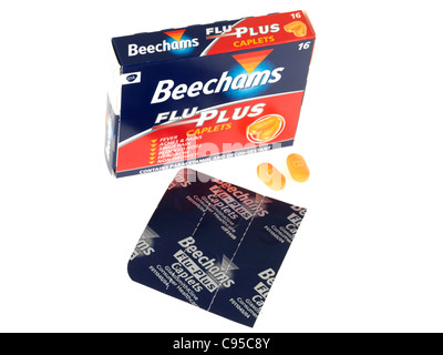 Beecham Flu Plus Caplets Stock Photo