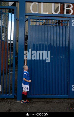 young rangers football supporter at ibrox park glasgow Stock Photo