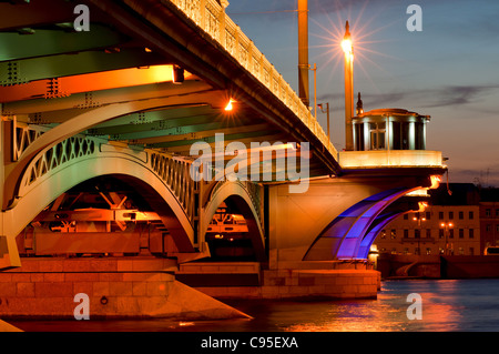 Blagoveshchensky Bridge, Saint-Petersburg, Russia, White Night, Neva river Stock Photo