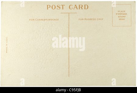 Blank vintage postcard from early-to-mid-1900s with copyspace Stock Photo