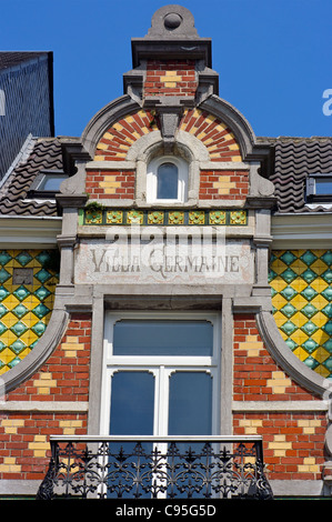 Detail of 'Villa Germaine,' an Art Nouveau townhouse in the EU District, Brussels, Belgium Stock Photo