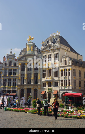 Flowers for sale in the Grand Place, Brussels, Belgium Stock Photo