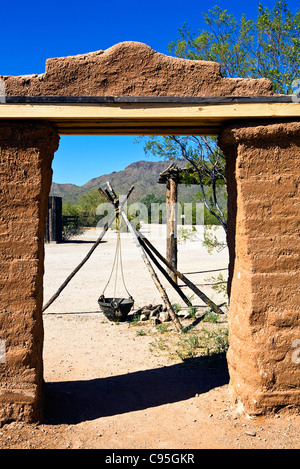 Image of an adobe structure at the Old Tucson Studios in Arizona Stock Photo