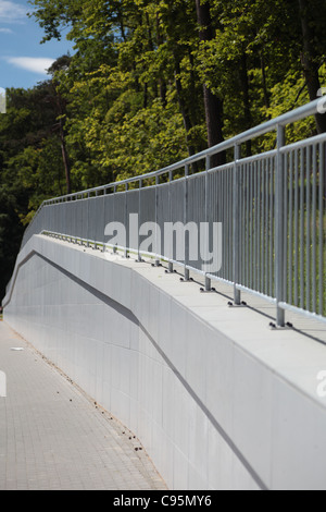 white steel fence railing outdoor Stock Photo