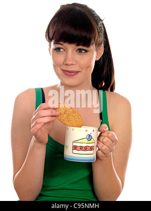 Young Woman Drinking Tea. Model Released Stock Photo