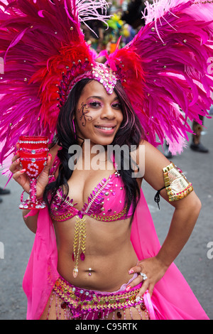 England, London, Notting Hill Carnival, Dancer Stock Photo