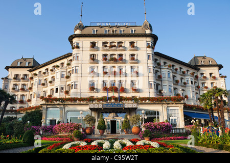 Italy, Piedmont, Lake Maggiore, Stresa, Regina Palace Hotel Stock Photo