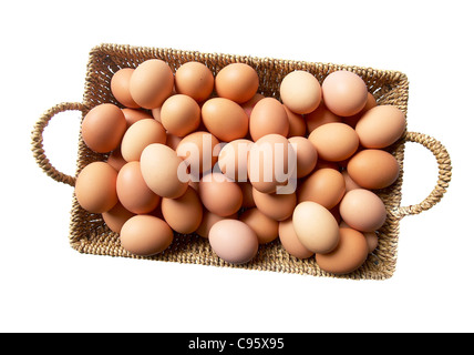 lots of eggs in one basket Stock Photo