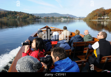 On the Derwent Water launch (the Lady Derwentwater) heading towards Portinscale, Lake District (editorial only)