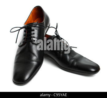 Casual male shoes on color background Stock Photo - Alamy