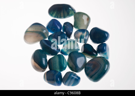 Assortment of blue agate Gemstones
