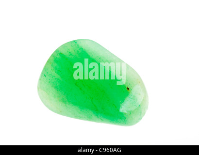 Cutout of a aventurine gemstone on white background Stock Photo