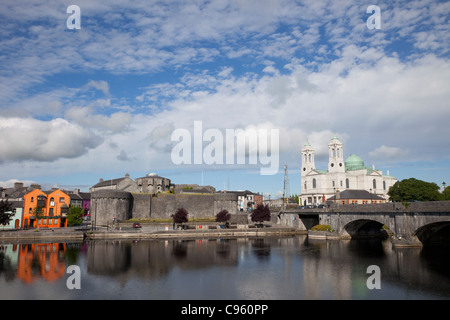 Ireland, County Westmeath, Athlone, Athlone Castle and River Shannon Stock Photo