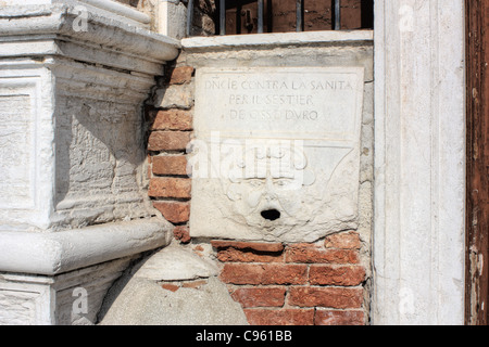 Bocca di leone (Lion's Mouth), 15th century denunciation box, Venice. Stock Photo