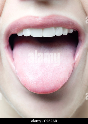 Woman's tongue. Stock Photo