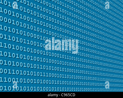 Computer generated binary code landscape on black background . Big Data ...