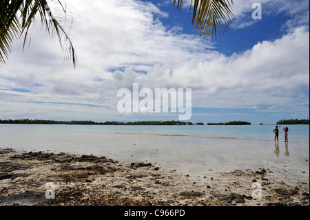 French Polynesia Rangiroa lagon bleu Stock Photo