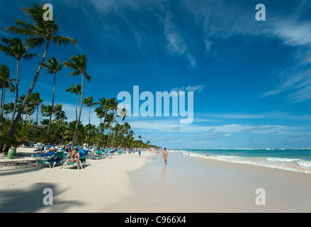 Bavaro Beach at Riu Bambu Hotel, Punta Cana, Dominican Republic Stock Photo