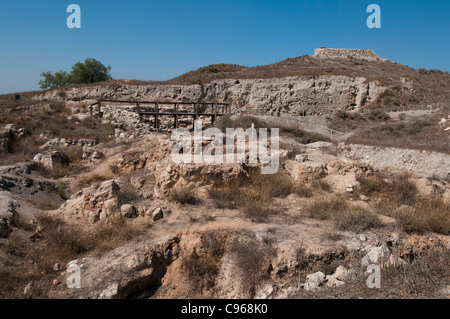 Tel- Gezer,Canaanite ,Bilblical city,Israel National Park,south of Jerusalem ,cultic ,Salomonic remains,Tribe of Ephraim Stock Photo