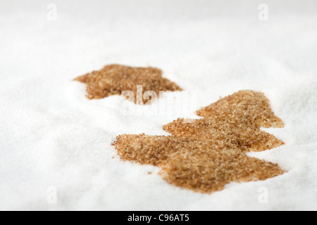 Christmas tree made of sugar crystals in the white sugar Stock Photo