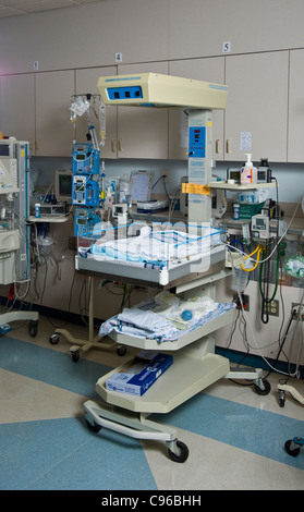 Empty Incubator In Neonatal Intensive Care Unit In Hospital Stock Photo