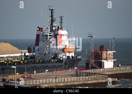 National coastwatch coast guard station Gorleston Great Yarmouth harbour Stock Photo