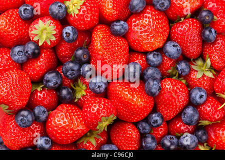 Strawberries and Blueberries Stock Photo