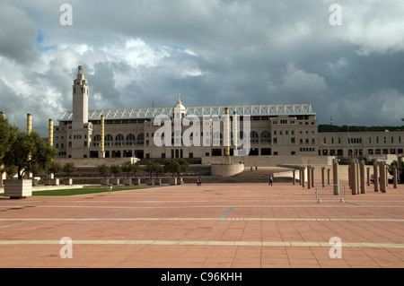 Estadi Olímpic Lluís Companys, Anella Olímpica, Barcelona, Spain Stock Photo