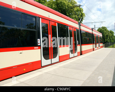 Tram, streetcar in Gdansk, Poland Stock Photo