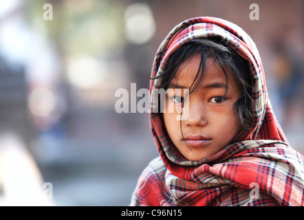 Nepali girl in the city Kathmandu Nepal Stock Photo