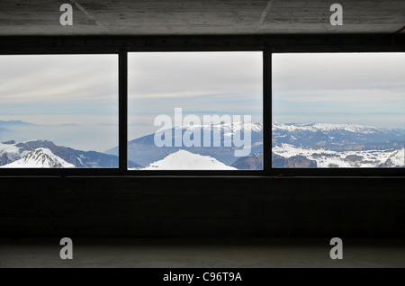 Eigerwald Station Gallery Windows on Eiger North Face Stock Image