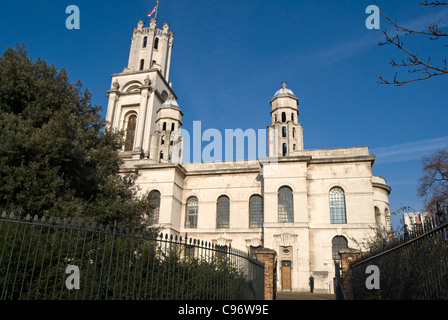 the nicholas hawksmoor-designed church of st george in the east,  east london, england Stock Photo