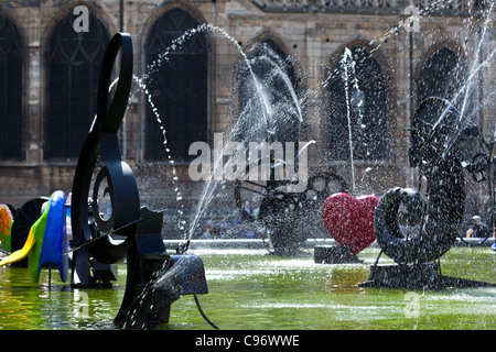Paris, les Halles, the fountain made by J.Tinguely and dedicated to Stravinsky